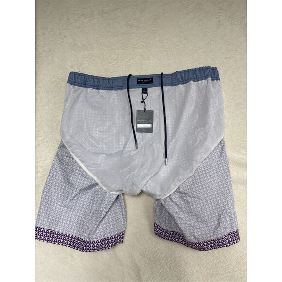 Peter Millar Mens Large  Seaside Agate Geometric Swim Trunks Lined L - Picture 8 of 8